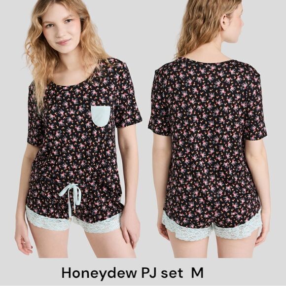NWT HONEYDEW floral shortie PJ set M  - Picture 1 of 5
